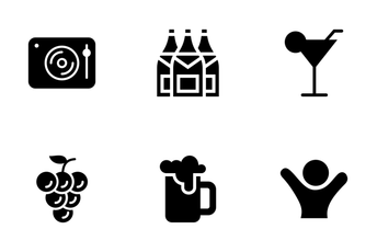 Pub & Bar Solid Style Icon Pack