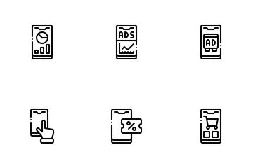 Publicidade móvel Pacote de Ícones