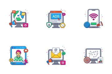 Anúncio on-line Pacote de Ícones