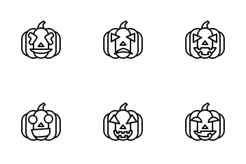 Pumpkin Emoticon (outline) Icon Pack