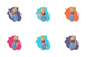 Punjabi Man Sticker Icon Pack