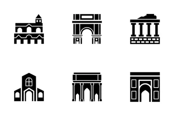 Punti di riferimento dell'Italia e di Roma Icon Pack