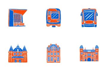 Punto de referencia de Ámsterdam Paquete de Iconos