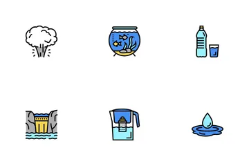 Purificación del agua Paquete de Iconos