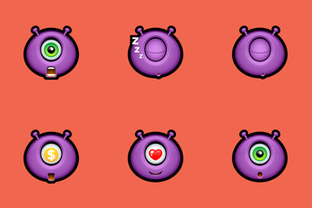 Purple Monsters Icon Pack