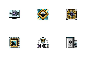 Quantum Computer Qubit Icon Pack
