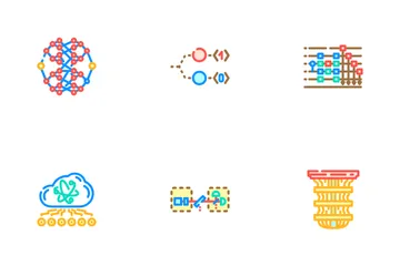 Quantum Technology Data Network Icon Pack