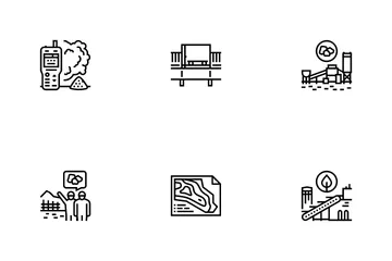 Quarry Mining Industrial Process Icon Pack