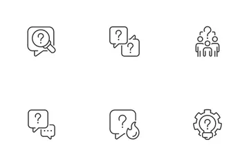 Question Mark Linear Icons Set Icon Pack