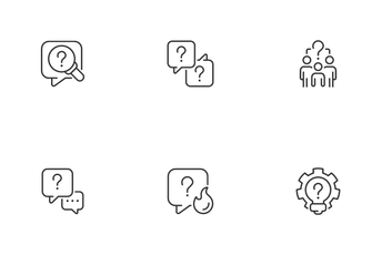 Question Mark Linear Icons Set Icon Pack