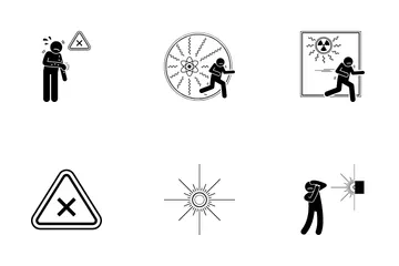 Radiação de aviso de segurança Icon Pack
