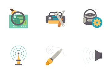 Radio Repair Service Icon Pack