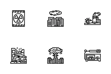 Radioactive Pollution Hazard Icon Pack
