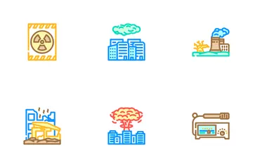 Radioactive Pollution Hazard Icon Pack