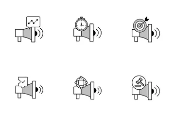 Radiodifusión y comunicación Paquete de Iconos