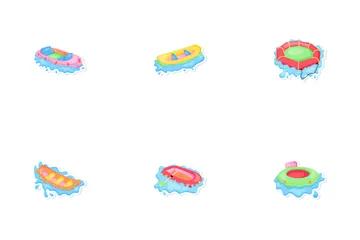 Rafting Stickers Icon Pack