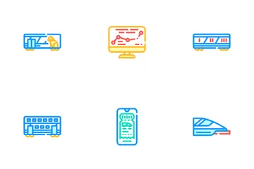 Railroad Transport Icon Pack