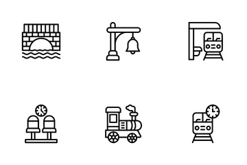 Railway Station Icon Pack