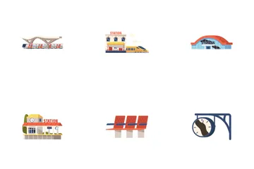 Railway Station Icon Pack