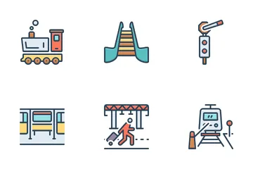 Railway Station Icon Pack