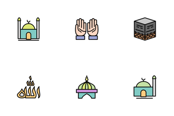 Ramadan Islamic Line Filled Icon Pack