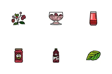 Raspberry Fruit Berry Red Food Icon Pack