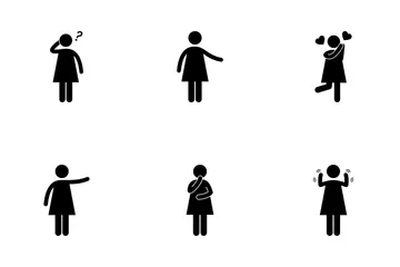 Reacción de la chica Paquete de Iconos