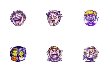 Reaction Stickers Set Icon Pack
