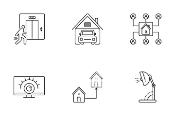 Real Estate 3 Line Icon Pack