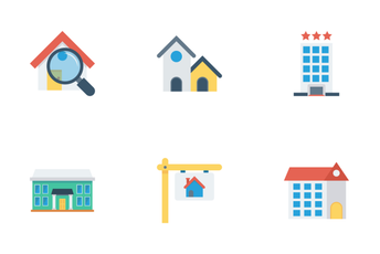 REAL ESTATE & BILDING FLAT ICONS Icon Pack