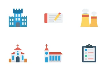 REAL ESTATE & BUILDING FLAT ICONS Icon Pack