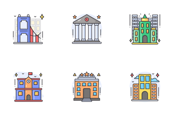 Real Estate Buildings Icon Pack