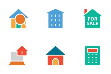 Real Estate Colored Icons Icon Pack