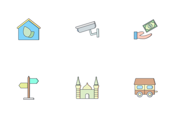 Real Estate Fill Outline Icon Pack