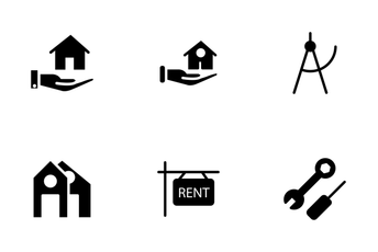 Real Estate Glyphs Icons Set 1 Icon Pack