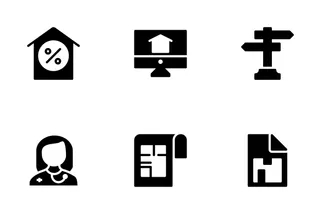 Real Estate Glyphs Icons Set 4