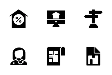 Real Estate Glyphs Icons Set 4 Icon Pack