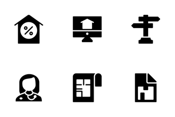 Real Estate Glyphs Icons Set 4 Icon Pack