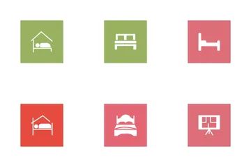 Real Estate Glyphs Square Icon Pack