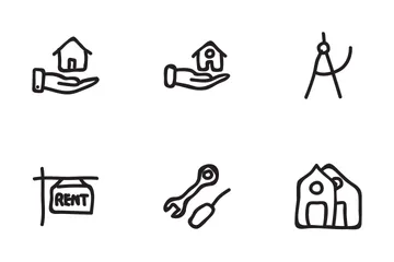 Real Estate Hand Drawn Set 1 Icon Pack