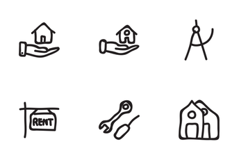 Real Estate Hand Drawn Set 1 Icon Pack