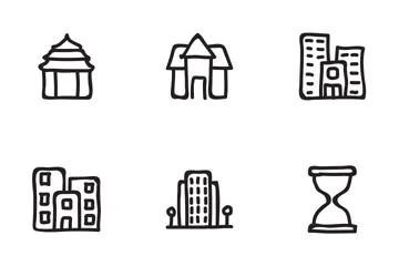 Real Estate Hand Drawn Set 5 Icon Pack