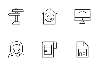 Real Estate Line Set 4 Icon Pack