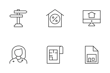 Real Estate Line Set 4 Icon Pack