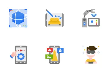 Realidad aumentada y realidad virtual Paquete de Iconos