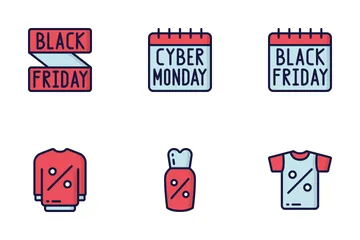 Rebajas (Black Friday) - Azul Rojo Paquete de Iconos