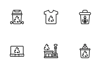 Reciclaje y gestión de residuos Paquete de Iconos