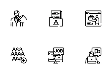 Recruitment And Research Employee Icon Pack