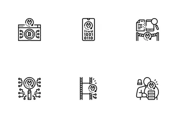 Procesamiento informático de recuperación de datos Paquete de Iconos