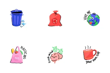 Recycling Stickers Icon Pack